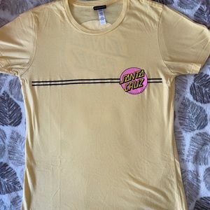 Santa Cruz Yellow & Pink Logo Tee